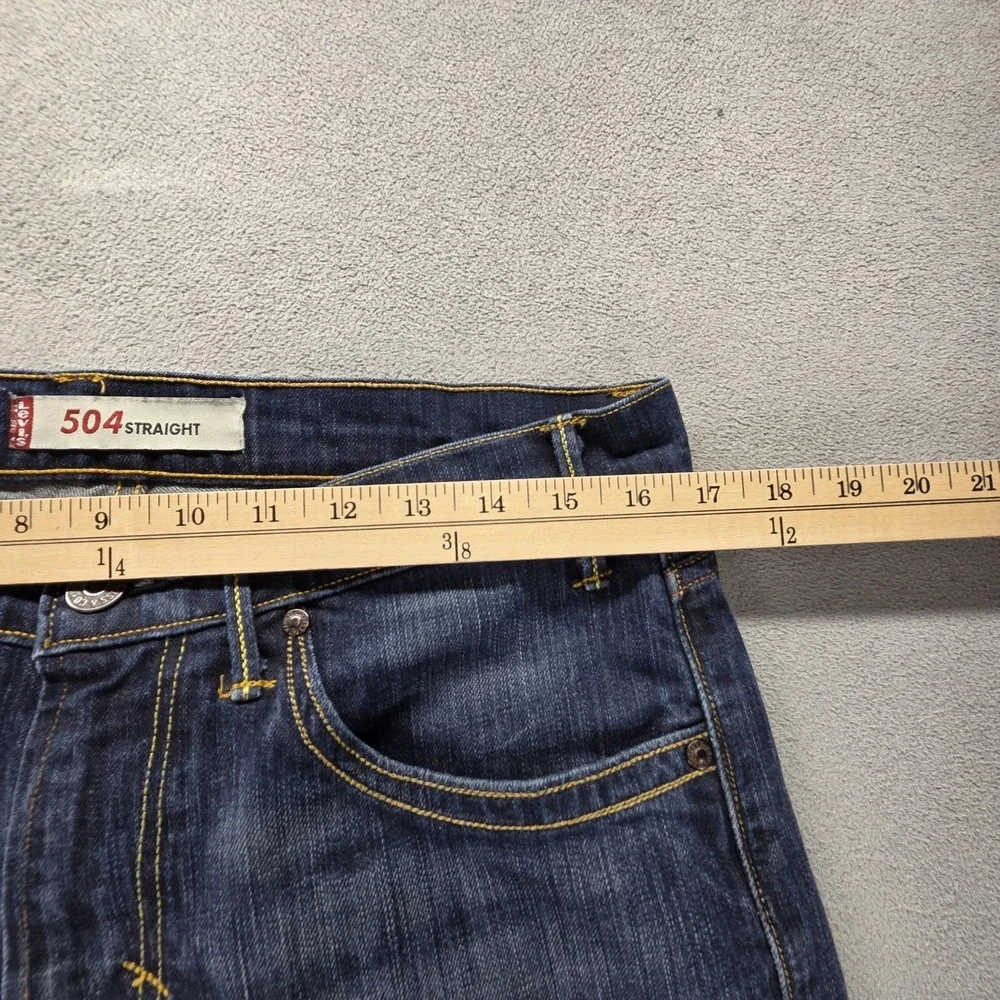 Vintage‎ Levis 504 Jeans Mens 32x32 Blue Straight Engineered Dark Wash Zip Fly